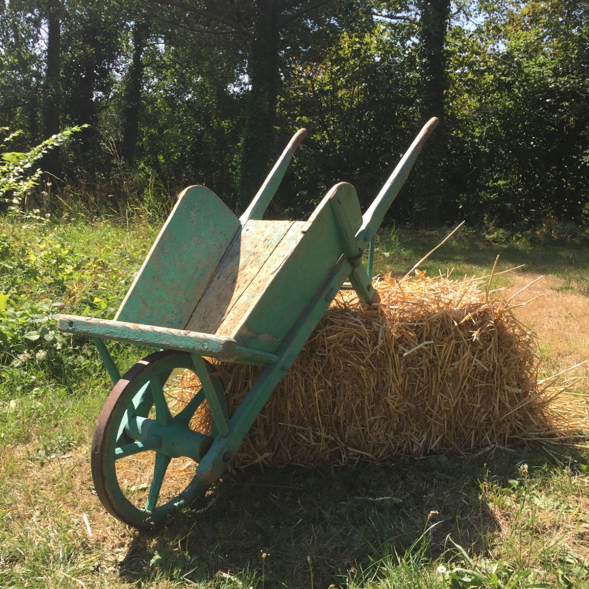 vintage wooden wheelbarrow la bruyère