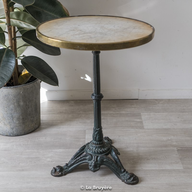 Antique bistro pedestal table la bruyère