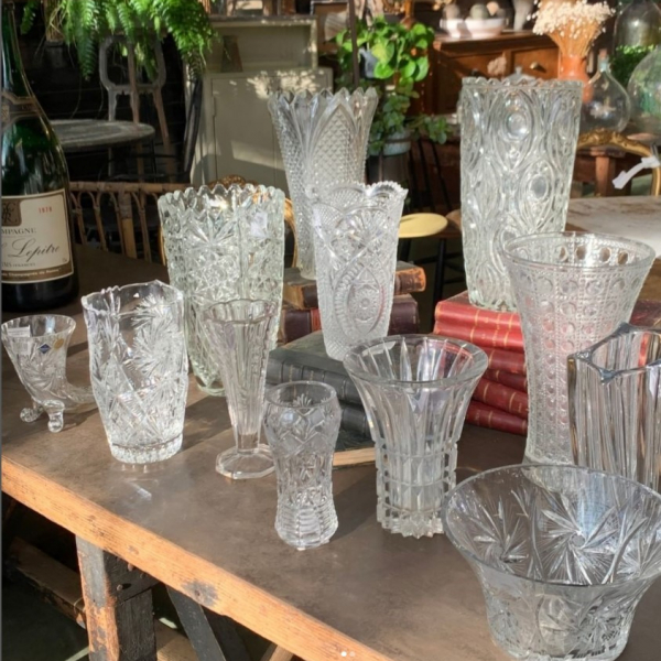 large vintage vase in clear glass la bruyère