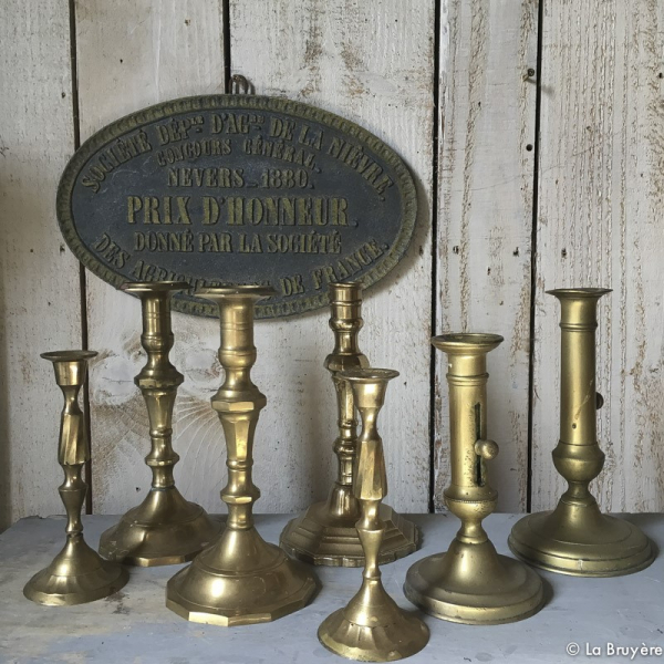 Vintage brass candlesticks la bruyère brocante