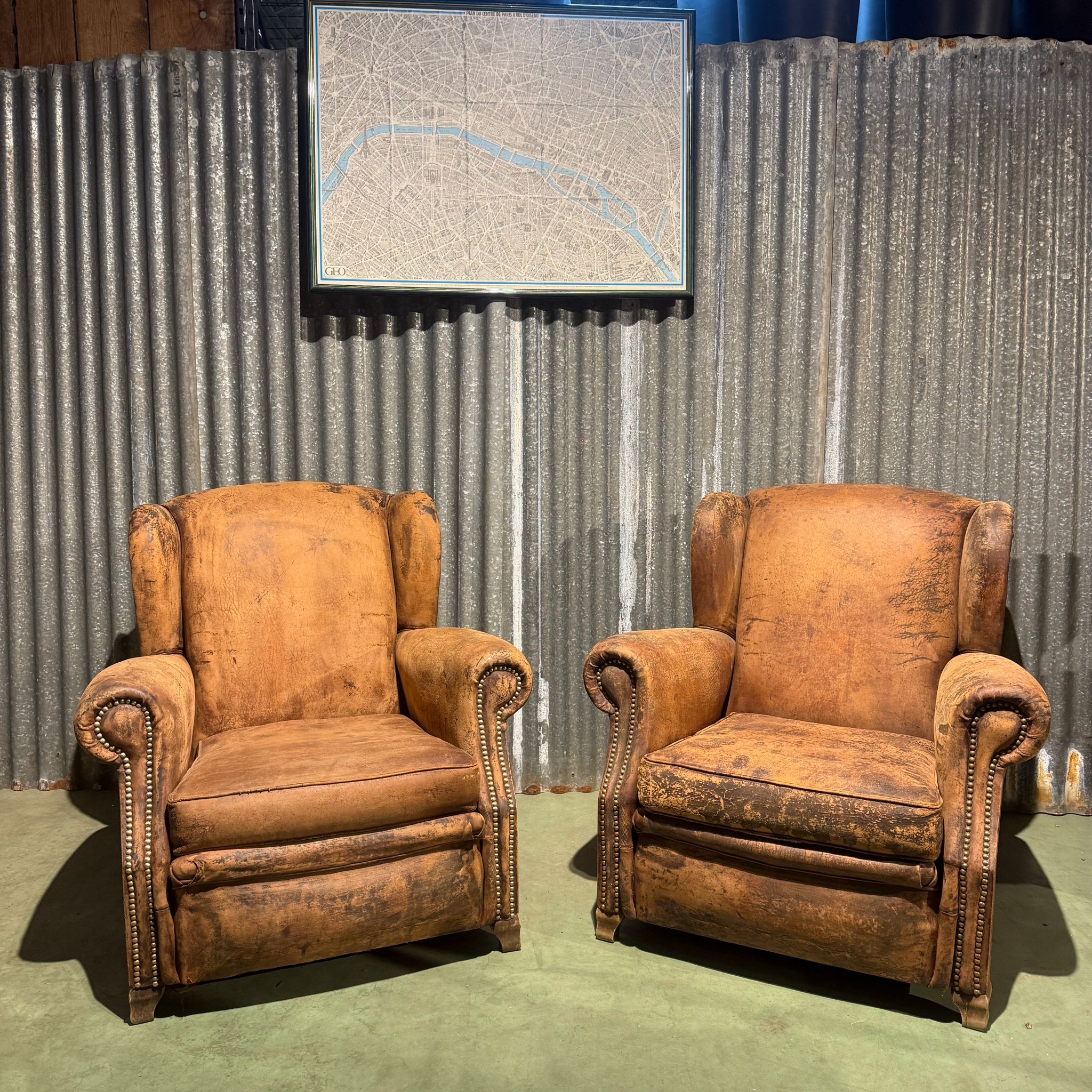 Paire de fauteuils club